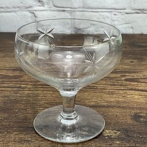 Fostoria Chintz Champagne Sherbet Etch 338 3.5 Inches Tall